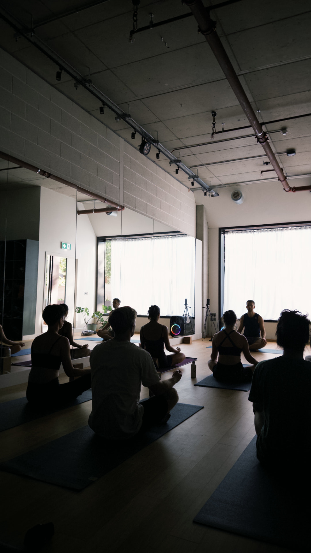 Seated meditation at the close of a yoga class near Westfield, White City